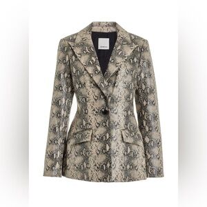 Afia Single Breasted Blazer In Macadamia Python